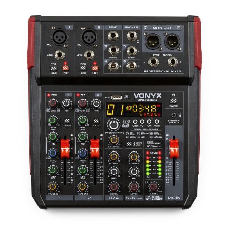 VONYX MEŠALNA MIZA VM-KG06 Music Mixer 6-Channel BT/DSP/USB Record