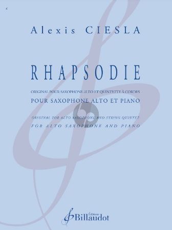 CIESLA:RHAPSODIE SAXOPHONE ALTO ET PIANO