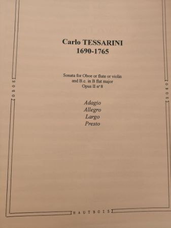 TESSARINI:SONATA OP.2 NO.8 FOR OBOE (FLUTE OR VIOLIN) AND B.C.