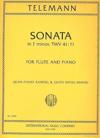 TELEMANN:SONATA IN F MINOR TWV 41:f1  FLUTE AND PIANO