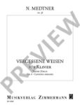 MEDTNER:VERGESSENE WEISEN OP.38 NR.6 CANZONA SERENATA/ERSTER ZYKLUS