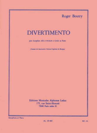 BOUTRY:DIVERTIMENTO ALTO SAXOPHONE ET PIANO