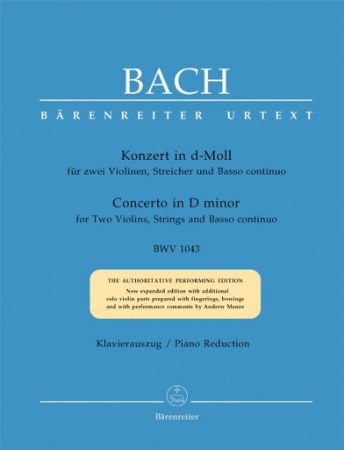 BACH J.S.:CONCERTO IN D-MOLL FOR TWO VIOLINS BWV 1043 VIOLINE AND PIANO