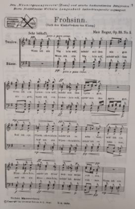 REGER:FROHSINN OP.38/5 TTBB