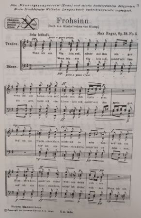 REGER:FROHSINN OP.38/5 TTBB