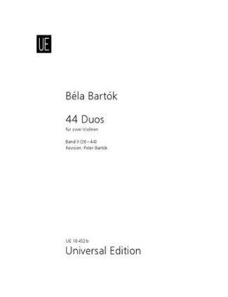 BARTOK:44 DUOS BAND 2 (26-44) FUR ZWEI VIOLINEN