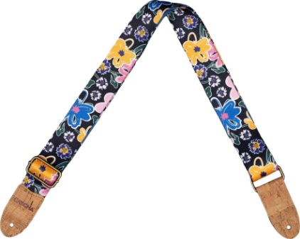 CASCHA PAS ZA KITARO Guitar Strap Vegan Cork - Floral Sketch