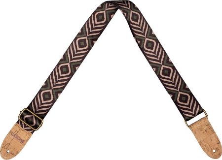 CASCHA PAS ZA KITARO Guitar Strap Vegan Cork - Green Chevron