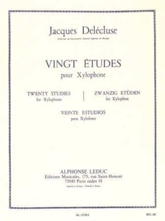 DELECLUSE:20 STUDIES FOR XYLOPHONE