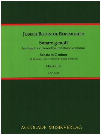 BOISMORTIER:SONATE G-MOLL OP.26,5 FOR BASSOON(VIOLONCELLO) ET BASSO CONTINUO