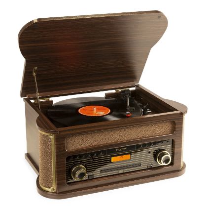 Fenton gramofon Memphis Vintage Record Player Dark Wood