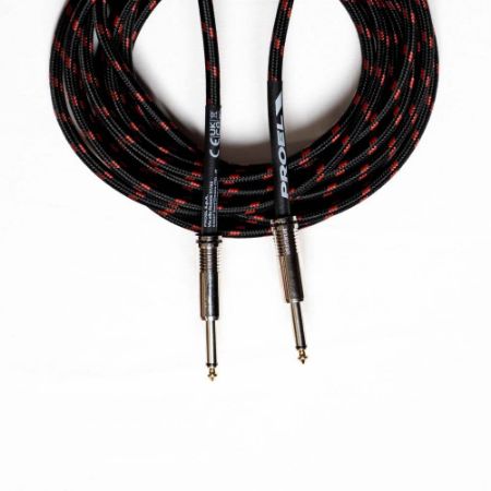 PROEL KABEL J-J BULK100CLU6BR pleten zunanji ovoj črna in rdeča barva