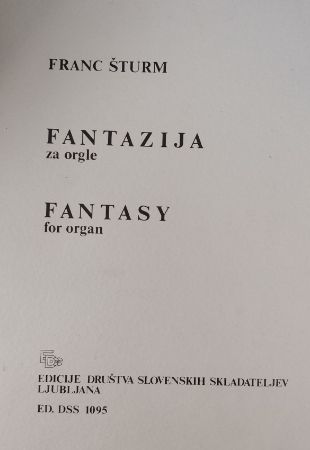 ŠTURM:FANTAZIJA ZA ORGLE