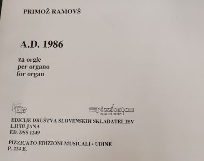 RAMOVŠ:A.D.1986 ZA ORGLE