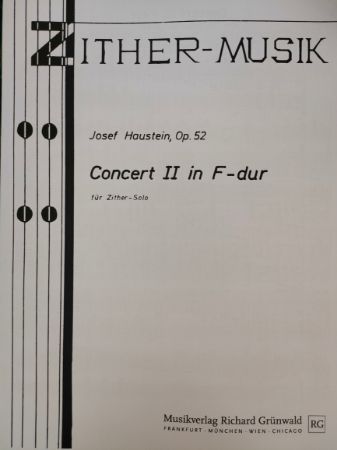 HAUSTEIN:CONZERT IV OP.52 F-DUR FUR ZITHERSOLO