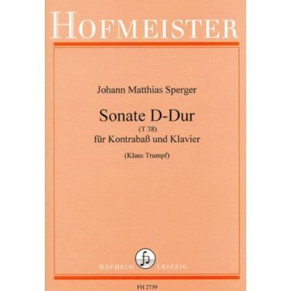 SPERGER.SONATA D-DUR (T 38) FOR DOUBLE BASS AND PIANO