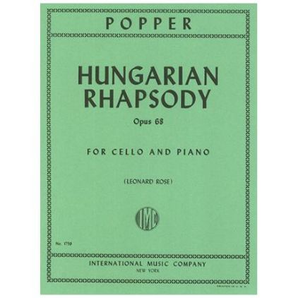 POPPER:HUNGARIAN RHAPSODY OP.68 CELLO AND PIANO