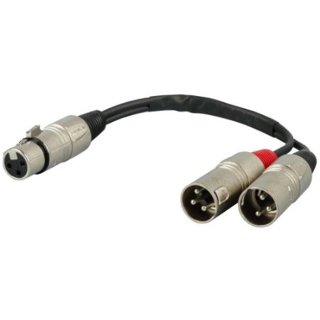 PROEL KABEL 1 XLR (ženski) na 2 XLR (moška) 20 cm