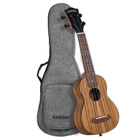 CASCHA Sopran Ukulele Zebra Wood incl.bag CUSZW1