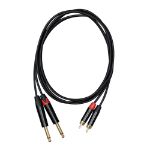 Cascha kabel 2x Cinch (moški) na 2x 6,3 mm (1/4”) jack, mono (moški) 3m