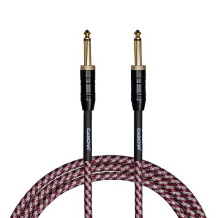 Cascha kitarski kabel Professional Line Guitar Cable, Straight, Tweed Red, 9m
