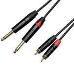 Cascha kabel 2x Cinch (moški) na 2x 6,3 mm (1/4”) jack, mono (moški) 5m