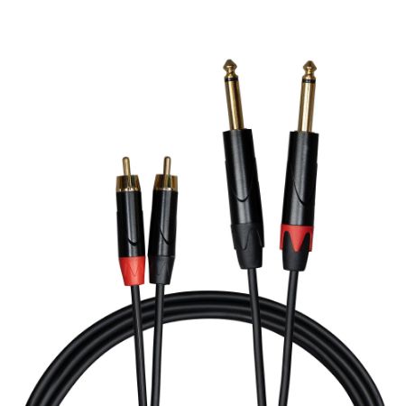 Cascha kabel 2x Cinch (moški) na 2x 6,3 mm (1/4”) jack, mono (moški) 2m