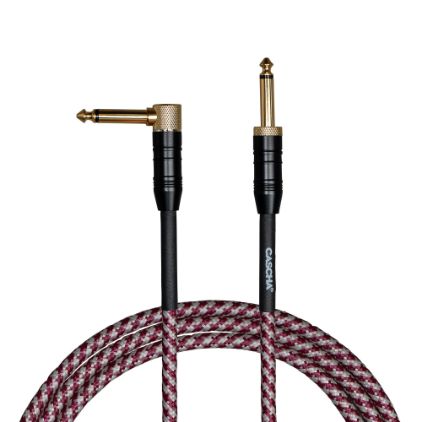 Cascha kitarski kabel Professional Line Guitar Cable, Angled, Tweed Red, 9m