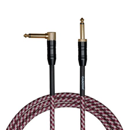 Cascha kitarski kabel Professional Line Guitar Cable, Angled, Tweed Red, 9m