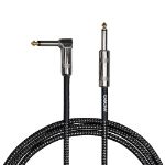 Cascha kitarski kabel Standard Line Guitar Cable, Angled, Black Tweed, 9m