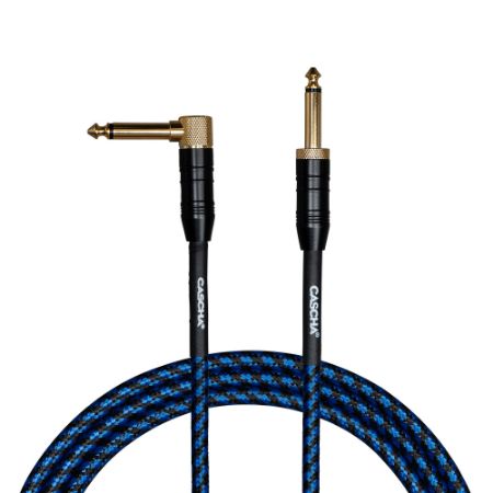 Cascha kitarski kabel Professional Line Guitar Cable, Angled, Tweed Blue, 9m
