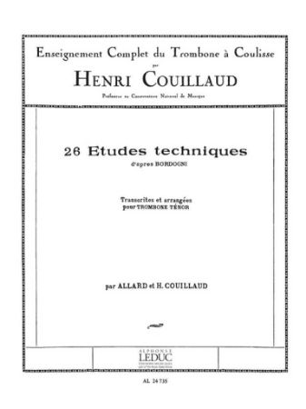 COUILLAUD/BORDOGNI:26 ETUDES TECHNIQUES TENOR TROMBONE
